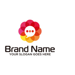 Chat template logo vector art