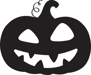 Pumpkin silhouette icon on a white background