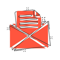 Mail envelope icon in comic style. Email message vector cartoon illustration pictogram. Mailbox e-mail business concept splash effect.