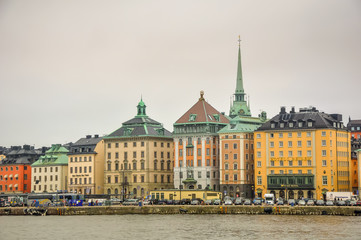 Stockholm Gamla Stan panorama Sweden cloudy old town cityscape landscape landmark