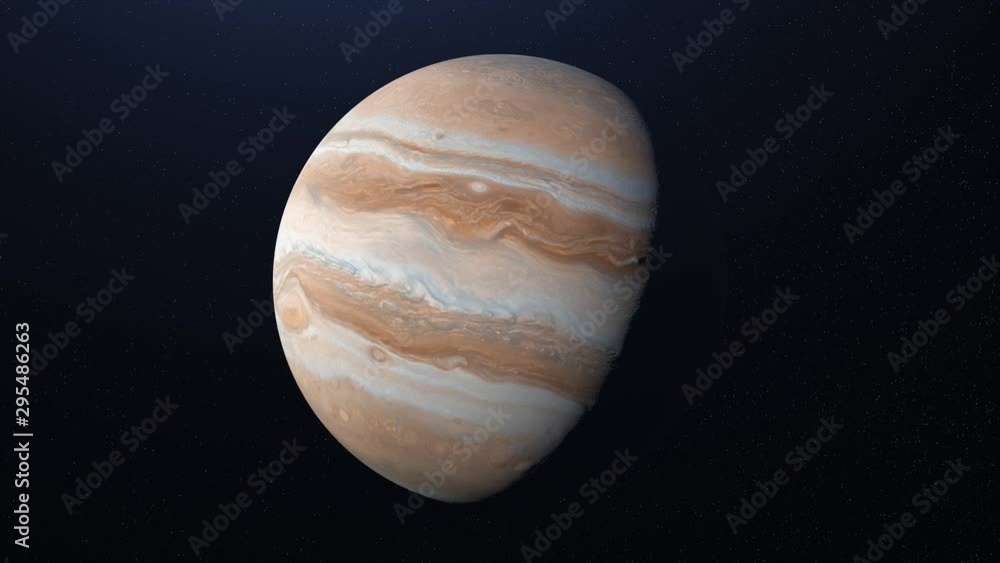 Aufkleber abstract animation of planet jupiter with colorful surface rotating in outer space. animation. full 