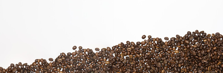 Coffee beans on white background