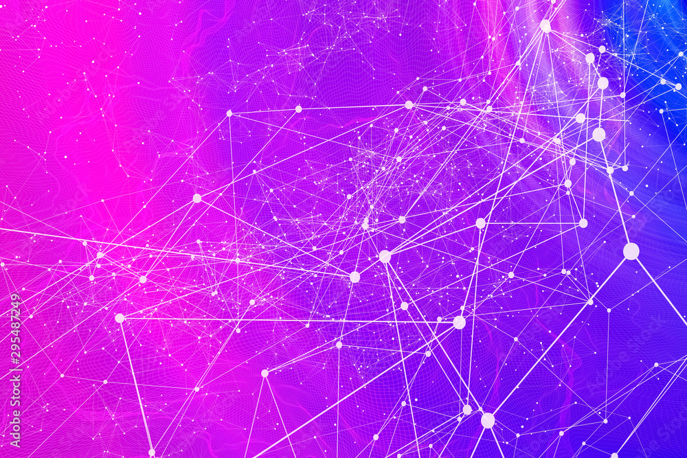 Poster abstract technology ai geometric lines background design