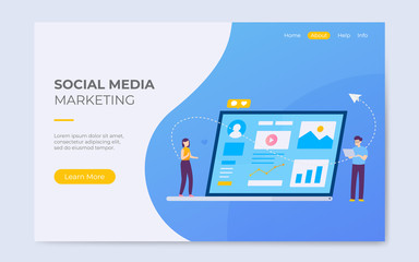 social media marketing landing page illustration 