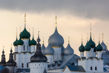 Winter view of medieval the Kremlin in Rostov the Great as part of The Golden Ring's group of...
