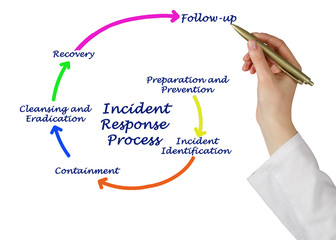Woman Drawing Incident Response Process