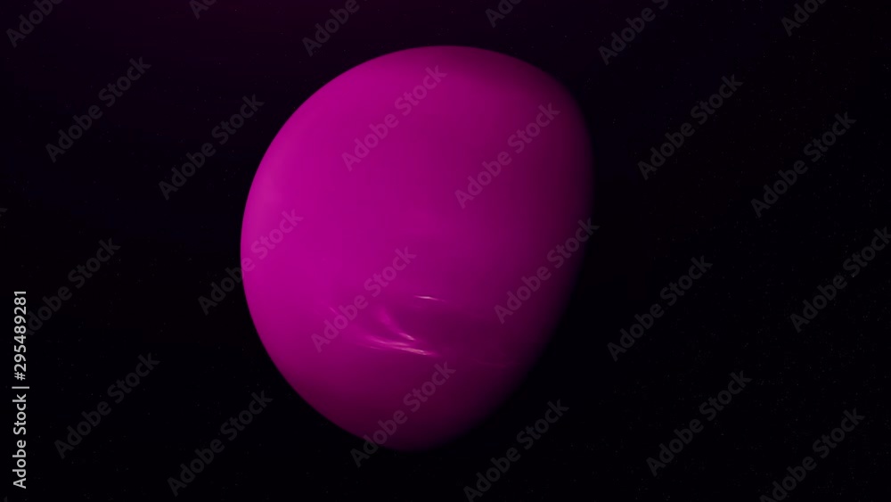 Poster colorful abstraction of unknown purple planet rotating among endless stars in outer space. animation