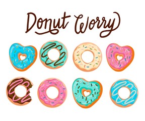 don't worry be happy. Cute print with donut,