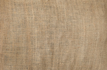 Burlap background texture full frame. Brown sackcloth texture  backdrop. natural linen texture template. copy space. close up. texture for design