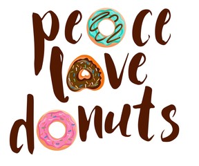 don't worry be happy. Cute print with donut,