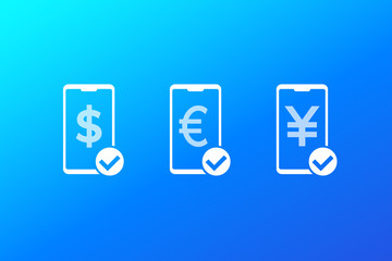 received payments, money icons, vector