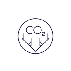 reduce carbon emissions, vector line icon