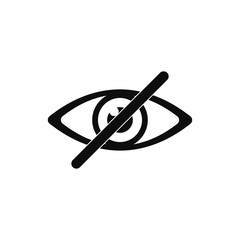 Eye no sign or icon isolated vector element. Flat eye no for concept design.Vector flat illustration. Eye icon vector.