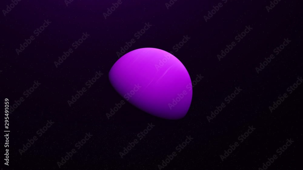 Poster colorful abstraction of unknown purple planet rotating among endless stars in outer space. animation