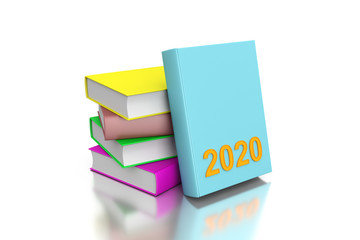 New year 2020 with Text books - 3d Rendering Image