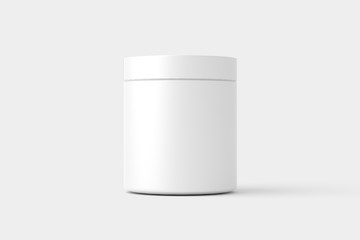 Supplement Bottle Jar Packaging White Mockup - Powered by Adobe