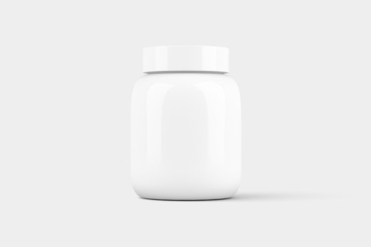 Supplement Bottle Jar Packaging White Mockup