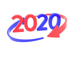 New Year 2020 Creative Design Concept - 3D Rendered Image