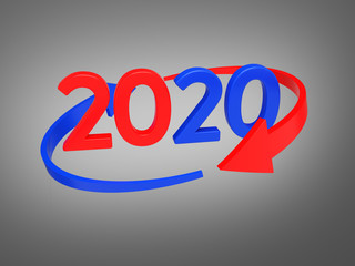 New Year 2020 Creative Design Concept - 3D Rendered Image