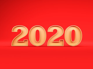 New Year 2020 Creative Design Concept - 3D Rendered Image