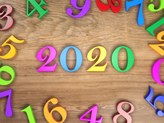 New Year 2020 Creative Design Concept - 3D Rendered Image