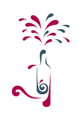 Vector drawn wine. Isolated on white background.