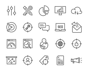 set of seo icons, web, marketing, mail, internet