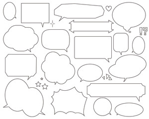 ふきだし　ベクター　セリフ　セット