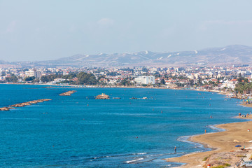 Naklejka na ściany i meble A coast in Cyprus near Larnaka in October