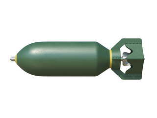 Aerial bomb from various views, isolated on white background 3d rendering