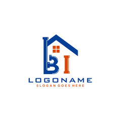 BI Initial for Plumbing Service logo icon vector