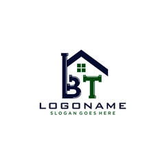 BT Initial for Plumbing Service logo icon vector