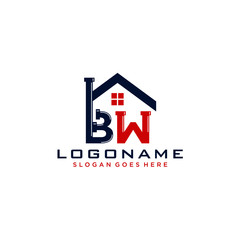 BW Initial for Plumbing Service logo icon vector