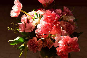 Bukiet różowych tulipanów - obrazy, fototapety, plakaty