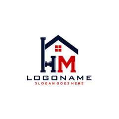 HM Initial for Plumbing Service logo icon vector