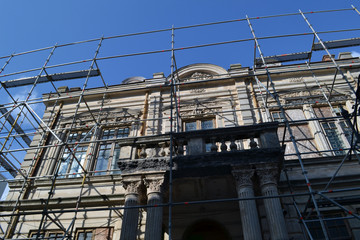 Old European building under reconstruction