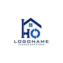 HO Initial for Plumbing Service logo icon vector