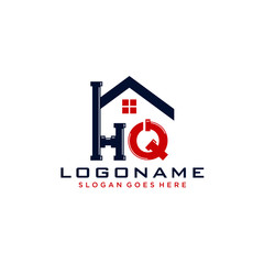 HQ Initial for Plumbing Service logo icon vector