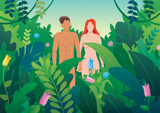 Adam And Eve Cartoon Images – Browse 282 Stock Photos, Vectors, and Video |  Adobe Stock