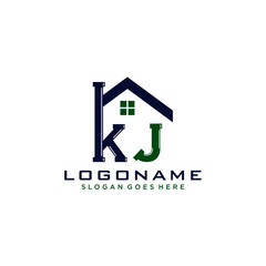 KJ Initial for Plumbing Service logo icon vector