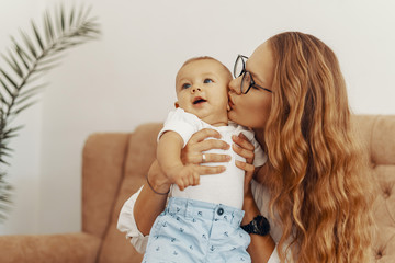Mother and baby having fun together