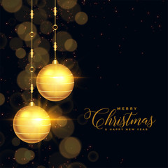 beautiful black and gold christmas festival card design