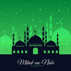 green eid milad un nabi festival card design