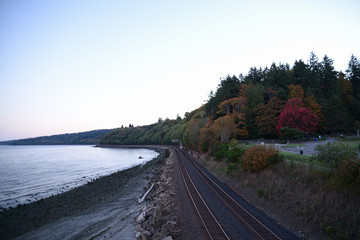 Train tracks near the sound 