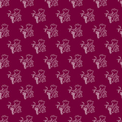 Bunch of Grapes Silhouette Logo Pattern. Wine Market Background. Vector	