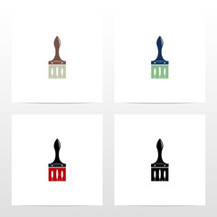 Paint Brush With Trees Logo Design