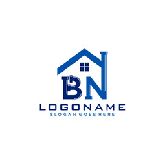 BN Initial for Plumbing Service logo icon vector