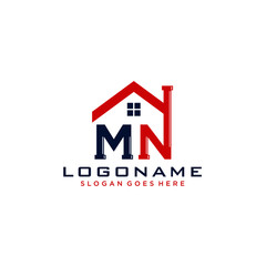 MN Initial for Plumbing Service logo icon vector