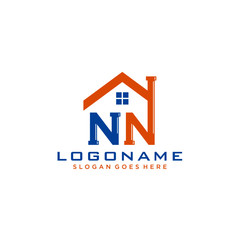 NN Initial for Plumbing Service logo icon vector