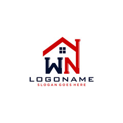 WN Initial for Plumbing Service logo icon vector